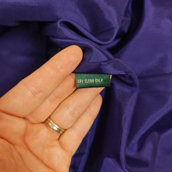 Vintage Lauren Ralph Lauren Wool Purple Blazer Jacket Size 16 Notched Lapel - Picture 9 of 10